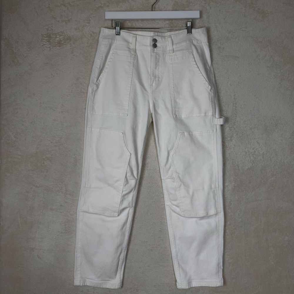 Driftwood Women White Denim Carpenter Utility Double Knee Pants Size 30 Gorpcore